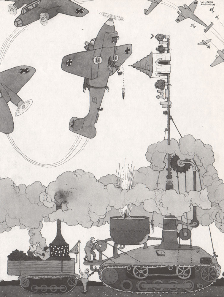 HEATH ROBINSON. Deceiving Nazi dive-bombers. Second World War 1973 old print